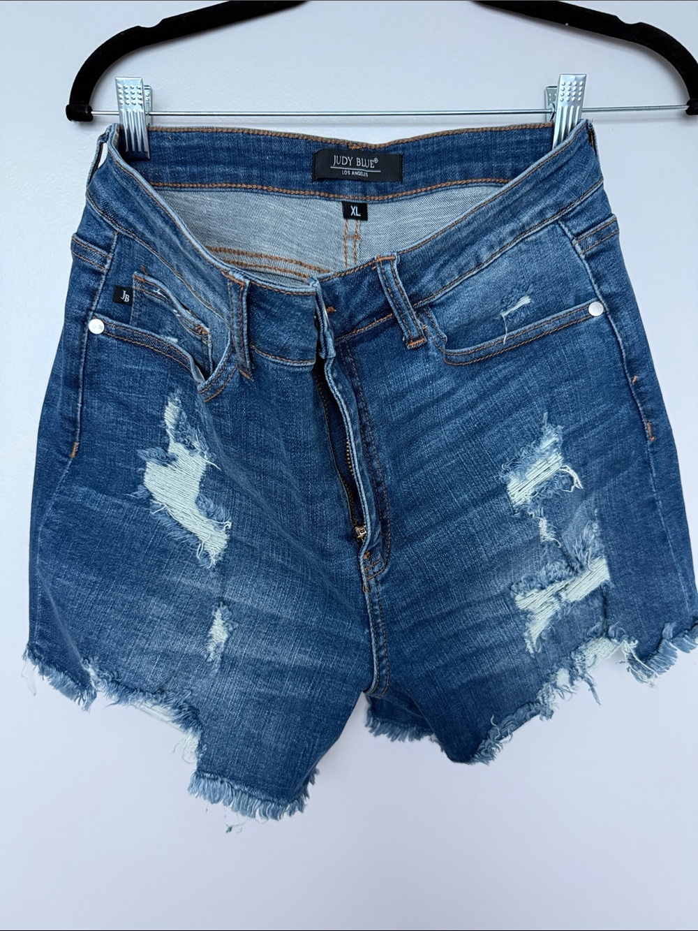 Judy Blue Medium Wash Distressed Jean Shorts